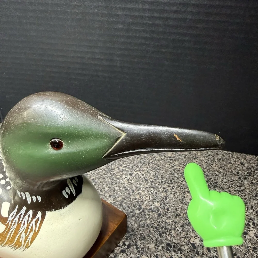 Common‎ Loon Minnesota State Bird Hand Painted Wood Duck Carving Commemorative